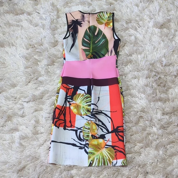 Clover Canyon Pink Green Falling Leaves Dress S - Picture 11 of 14